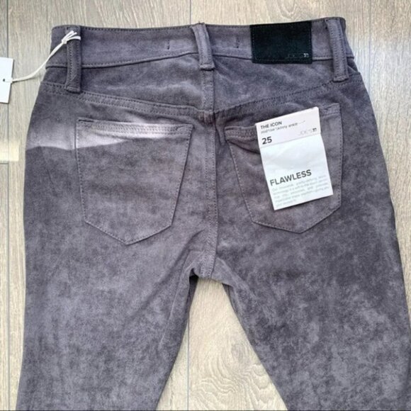 Joe’s Jeans Suede Pants Flawless Icon Skinny Ankle Faux Mid rise Grey - Picture 7 of 16